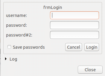 Login window