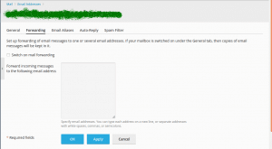 email forwarding in plesk