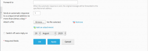enable auto-reply messages in plesk
