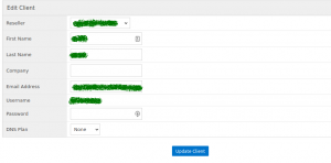 change client account password in SolusVM admin panel