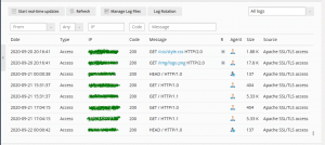 log files in plesk