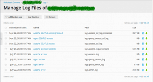 log files in plesk